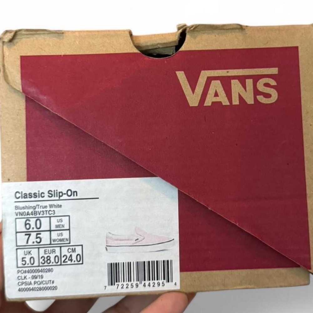 Baby Pink White Blushing Classic Slip On Vans Shoes - Picture 7 of 7